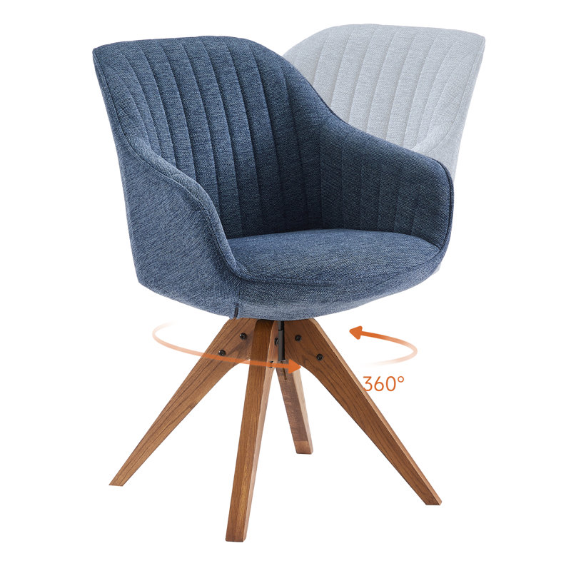 Upholstered Swivel Armchair, Blue