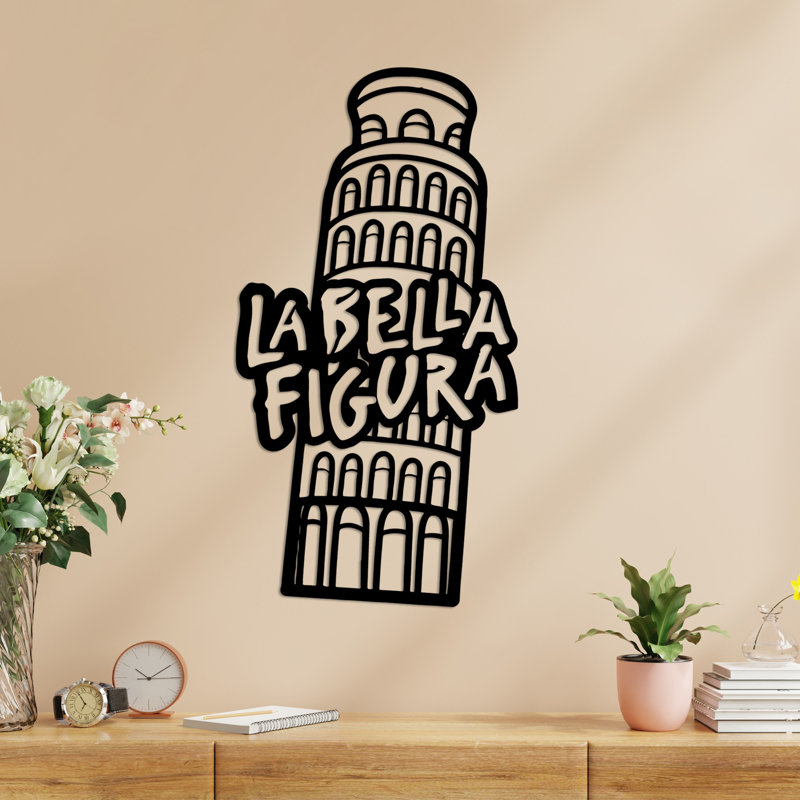 Accessoire mural élégant en métal, finition noire, 12,6 po x 23,6 po | Fabrication 100% métal, épaisseur: 0,06 po | Conception légère (1,4 lb) | Parfait pour la décoration intérieure moderne et l'art mural unique