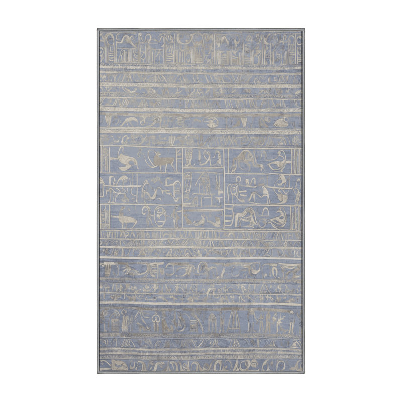 Machine Washable Gray Area Rug, Runner 2' x 5'