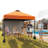 Orange 10x10 FT Pop-Up Canopy Tent with Sidewalls and Adjustable Height, Portable Outdoor Gazebo with UPF 50+ Sun Shade, Includes Wheeled Bag for Parties or Beach-126708772-126708768