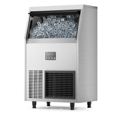Machine à glaçons commerciale IceOrbit 100 lb / 24 h, machine à glaçons sous le comptoir avec rangement de glaçons de 33 lb, machine à glaçons autonettoyante en acier inoxydable refroidie à l'air