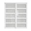 Porte coulissante 72 po x 80 po (double 31 po) en verre givré 5 l, blanc, trousse de quincaillerie et poignées incluses, facile à assembler-111067855