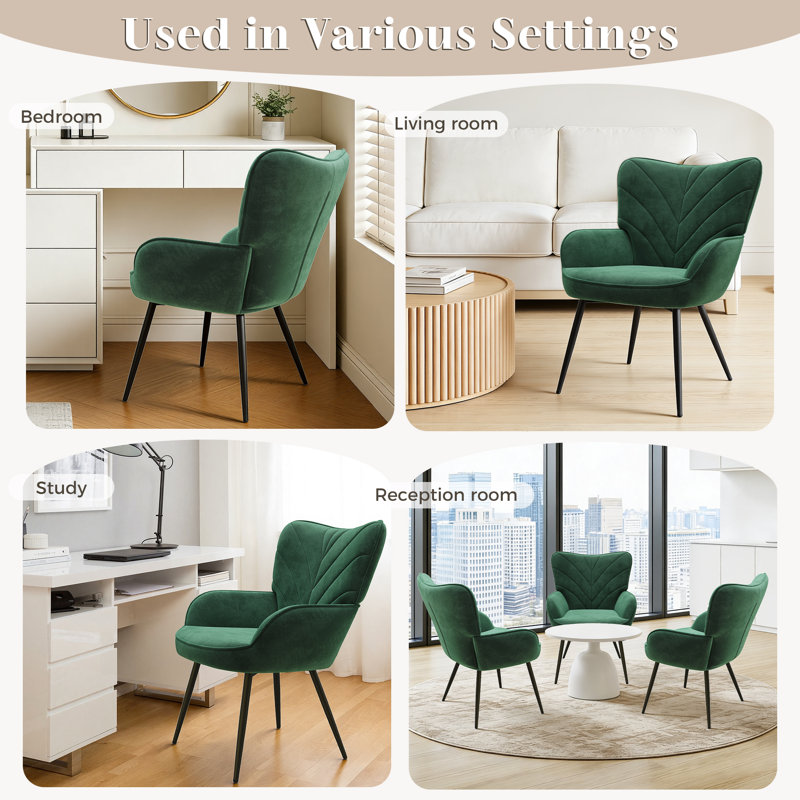 Velvet Armchair, Green