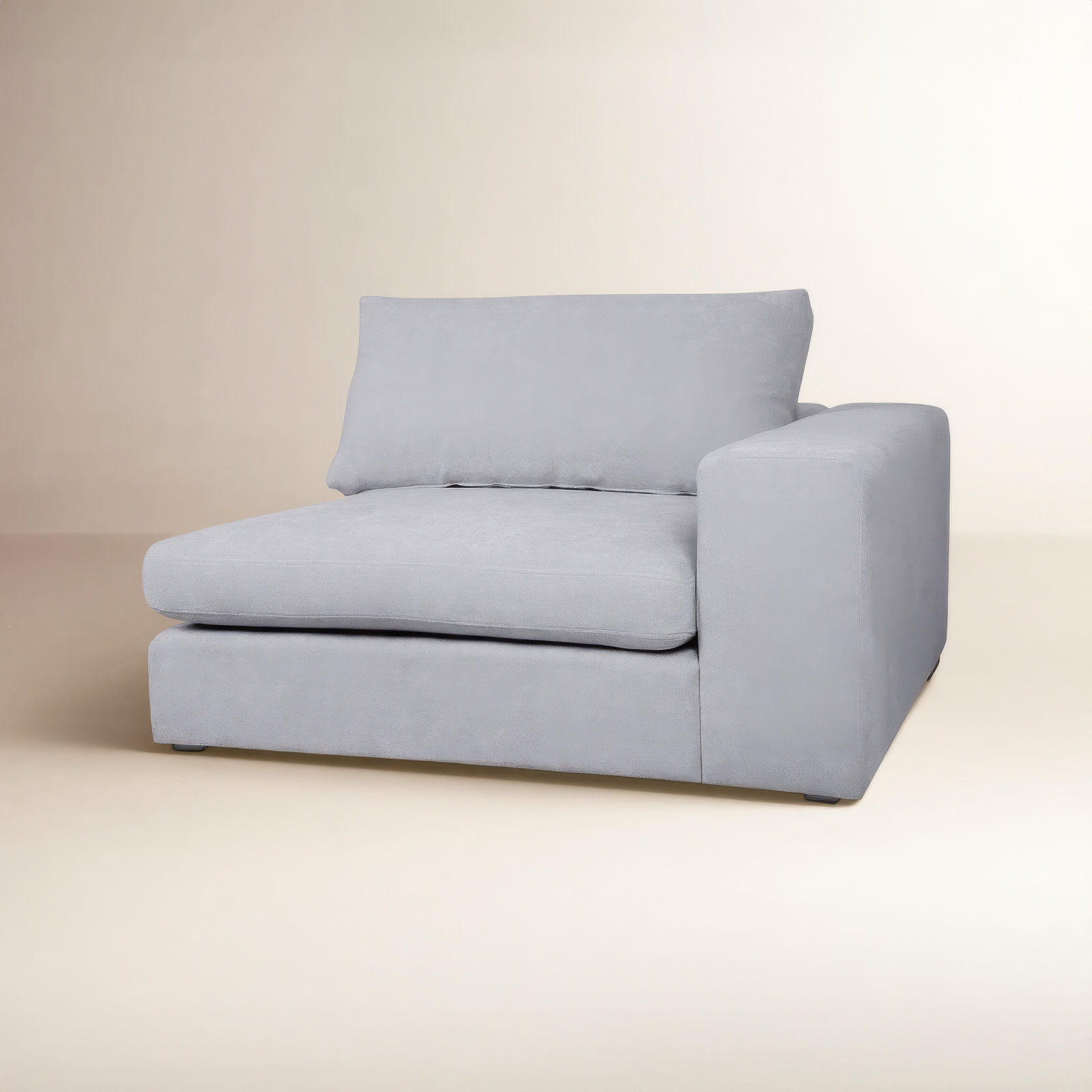 Ojai Pine One-Arm Accent Chair, Gray Chenille