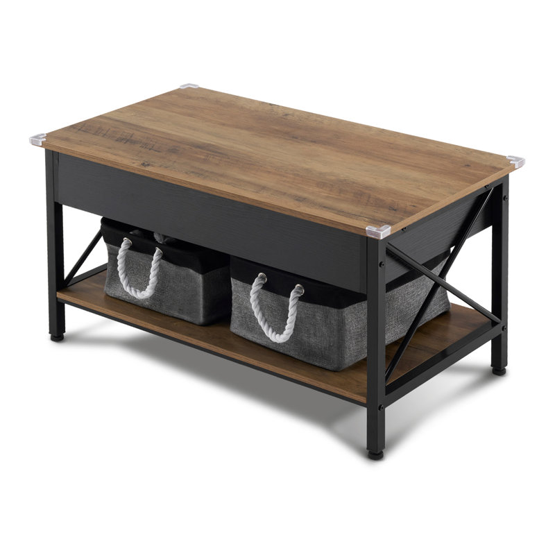 Table basse 36,02 po, Brun, Noir