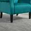 Fauteuil d'appoint à oreilles de style Mid-Century moderne avec pieds en bois robustes et haut dossier-647213846