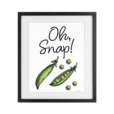 Oh Snap Peas, reproduction sous verre encadrée, conception par Susan Ball