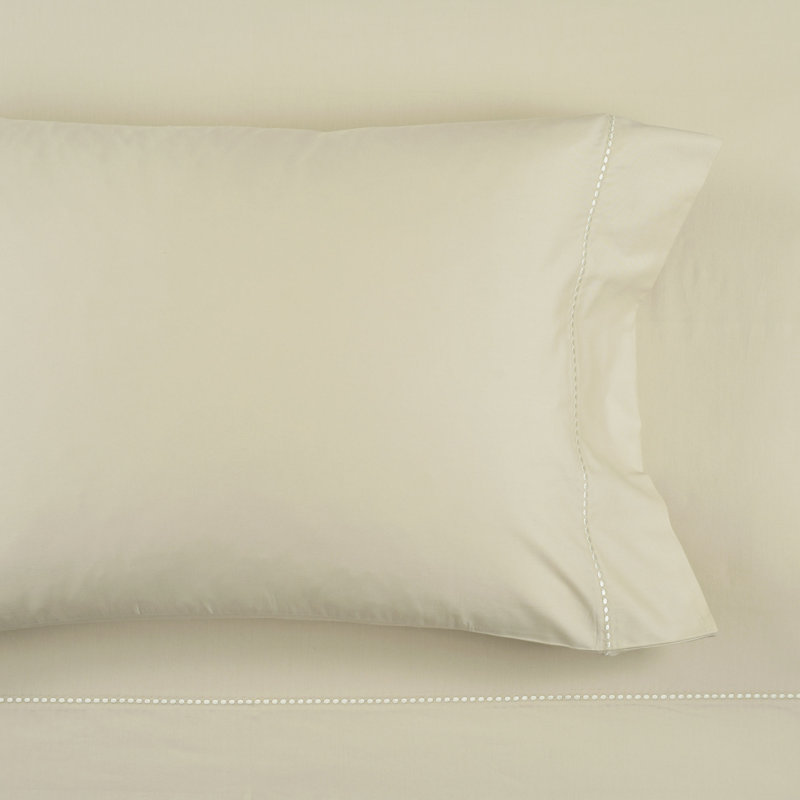 Neutral Queen Cotton Embroidered 6-Piece Sheet Set
