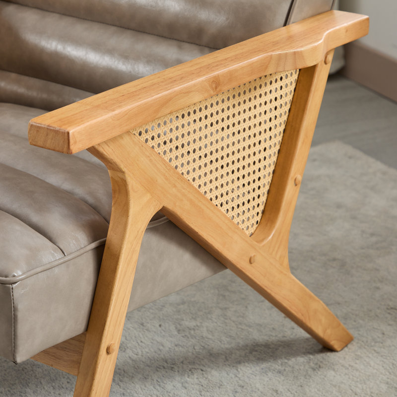 Waldemar Faux Leather Armchair, Waldemar Gray Leather