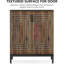 Armoire à chaussures 31,5 pouces en bois brun et noir avec portes, range-chaussures 5 niveaux