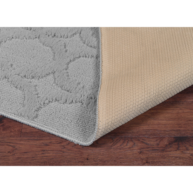 Tapis argenté en polypropylène anti-dérapant Togut, Rectangle 7 pi 6 po x 9 pi 6 po