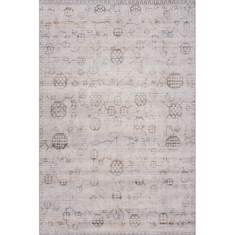  Astrelle Floral & Paisley Washable Rug, Rectangle 6' x 9'