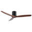 52" yuhao farmhouse rustic ceiling fan without light - matte black with solid wood blade