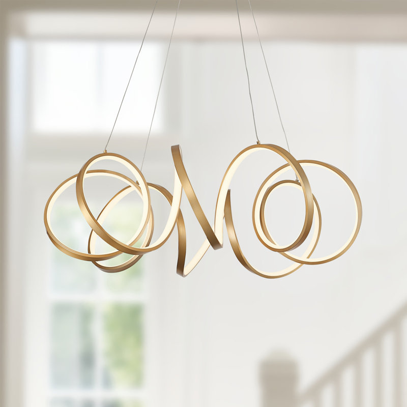 Synergy 1 - Light LED Unique/Statement Pendant, Antique Brass