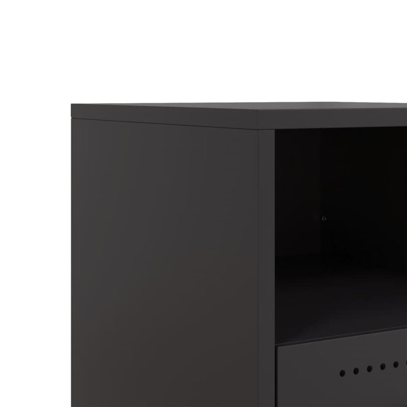 Quinette 36cm W Steel Bedside Table, Black