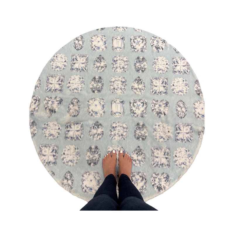 Geometric Area Rug, Dove, Rectangle 1'8" x 2'6"