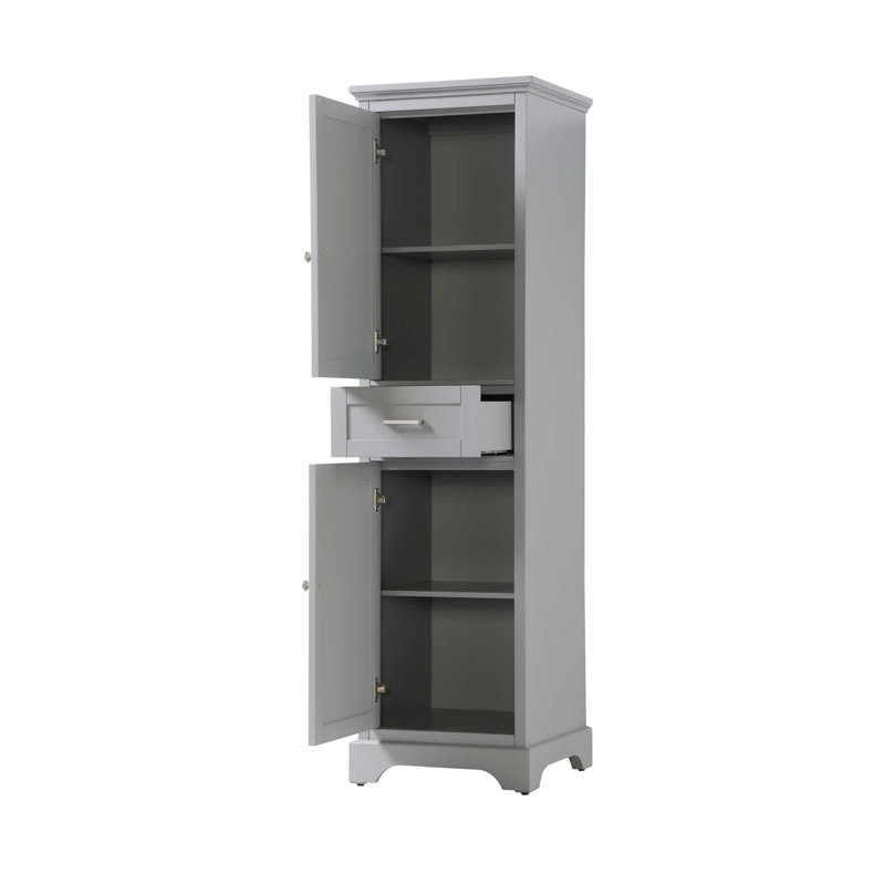 20 inch Bath Storage Cabinet in Grey, Gray, 72" H x 20" W x 20" D