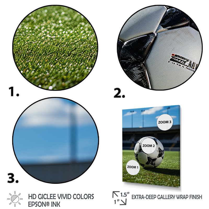 «Noisettier Soccer Ball Of Shadows I» sur toile, H 20 po x l 12 po x P 1 po, Cadre flottant doré