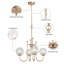 Lustre géométrique unique à 4 lumières avec accents en verre soufflé à la main Tseri