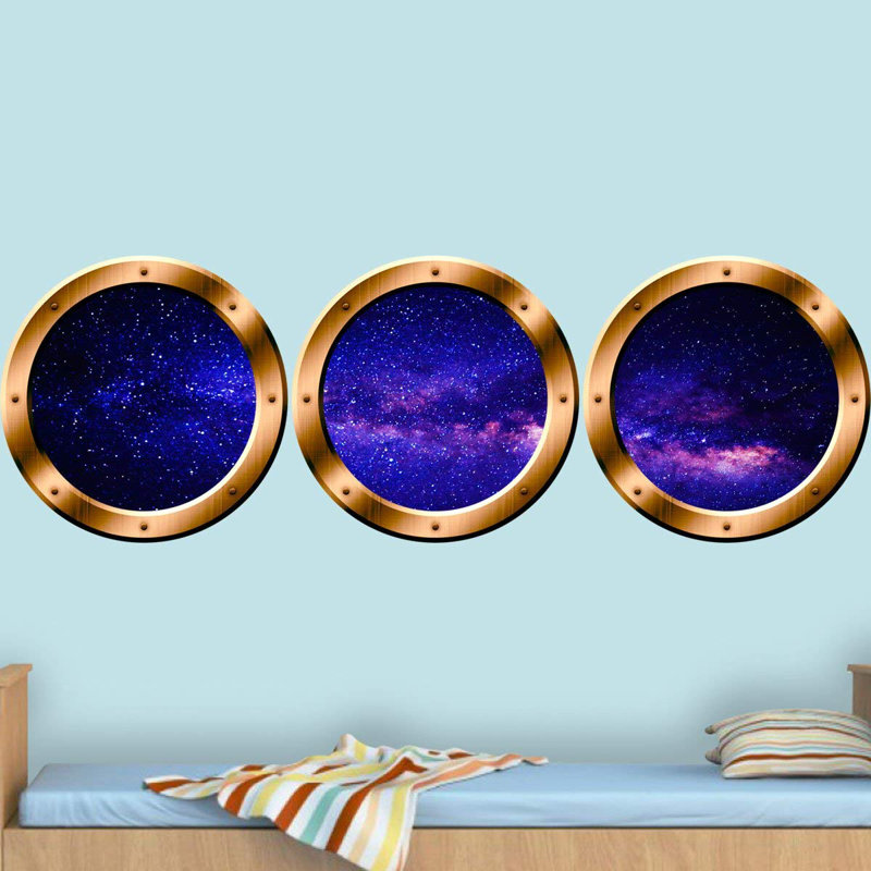 Décalcomanie murale espace extérieur espace extérieur galaxy, H 14 po x l 14 po, Bronze