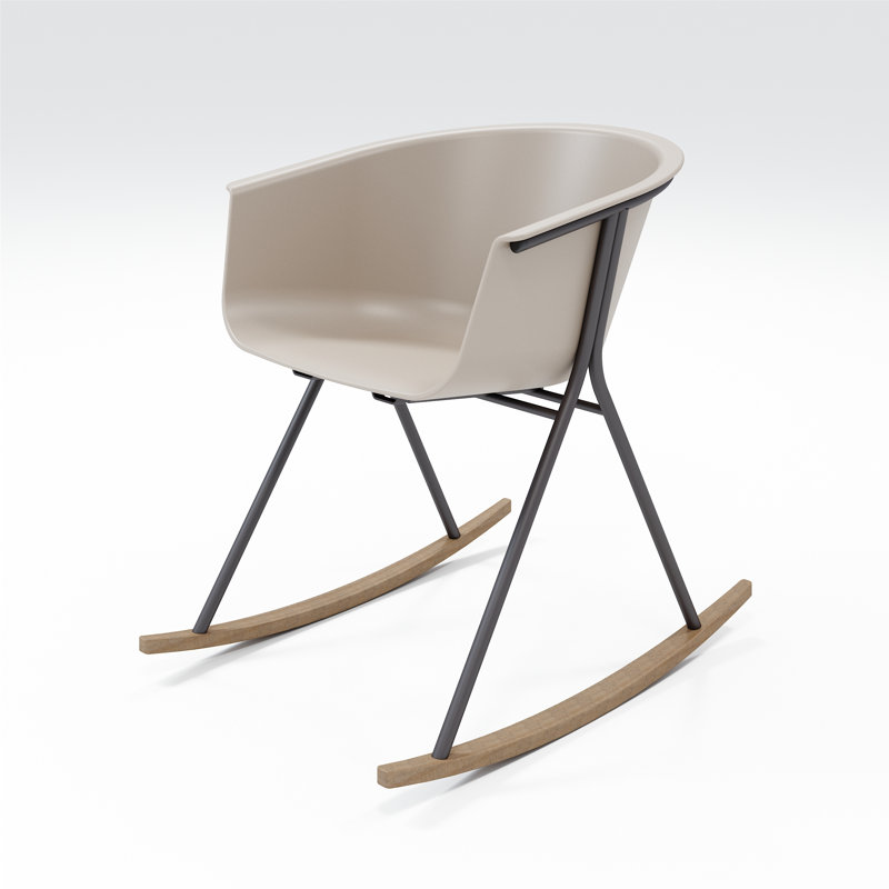 Chaise avec accoudoirs Tee, Corail / argent / latte