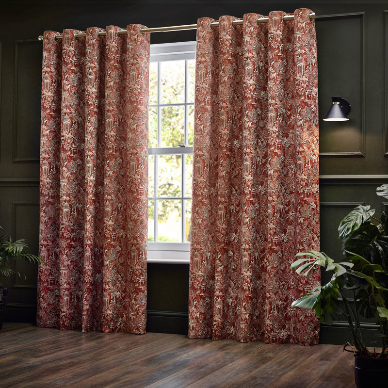 Bengal Room Darkening Curtain Pair, Brown, 117 W x 137 D cm