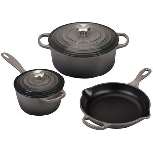 Le Creuset Enameled Cast Iron 10.75 Crepe Pan with Rateau and Spatula,  Matte Black