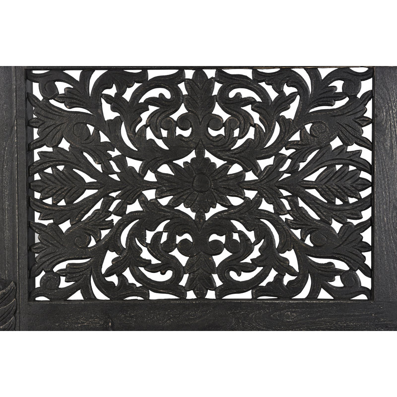 Harleen Solid Wood Standard Bed, Queen, Black