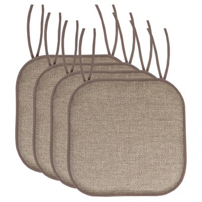 Coussin de chaise en mousse à mémoire de forme sans dossier avec attaches 16 po x 16 po Cameron