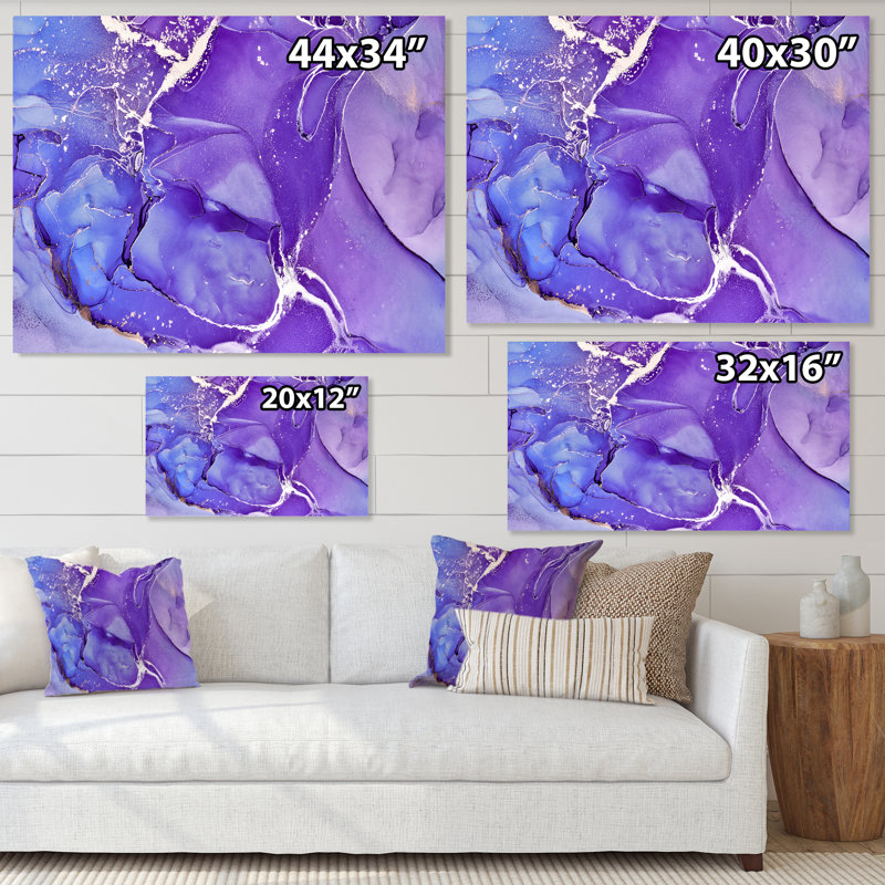 «Mauve et bleu», reproduction sur toile, H 34 po x l 44 po, Toile tendue