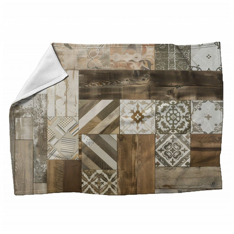 Jeté en peluche floral tendance, 60 po x 80 po