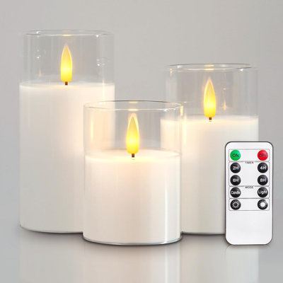 Flameless Battery Operated Candles Set of 3