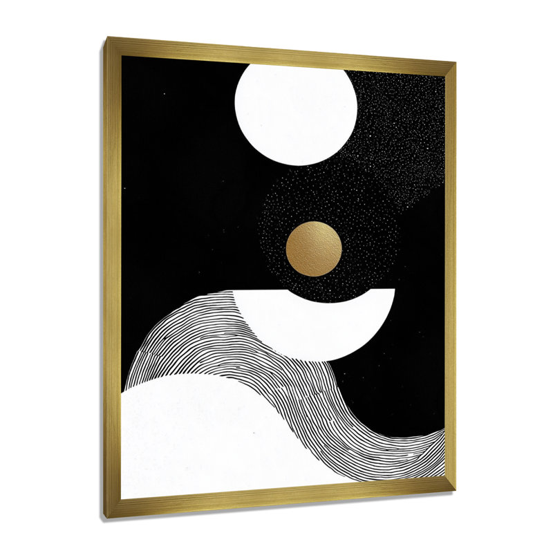 Whately - reproduction d'art sur toile abstraite, H 44 po x l 34 po, Reproduction encadrée d'une seule photo, Or