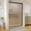 44 po à 48 po X 72 po Porte de douche coulissante traditionnelle en noir mat avec verre transparent
