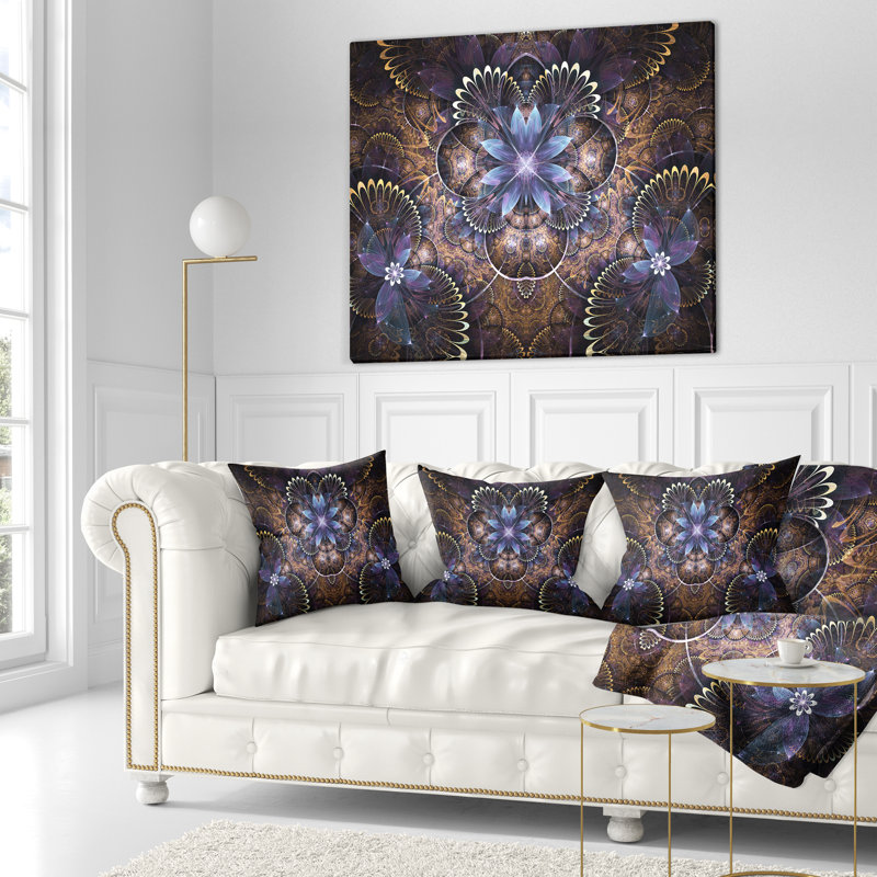 Coussin d'art floral, 16 po x 1 po, Carré