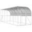 Against Wall Chicken Coop Silver Galvanised Steel Outdoor Modern Stable