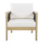 Fauteuil club d'extérieur en bois d'acacia avec corde tissée à la main (ensemble de 2), finition teck clair-623814742