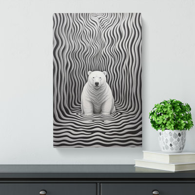 Polar Bear Op - Wrapped Canvas