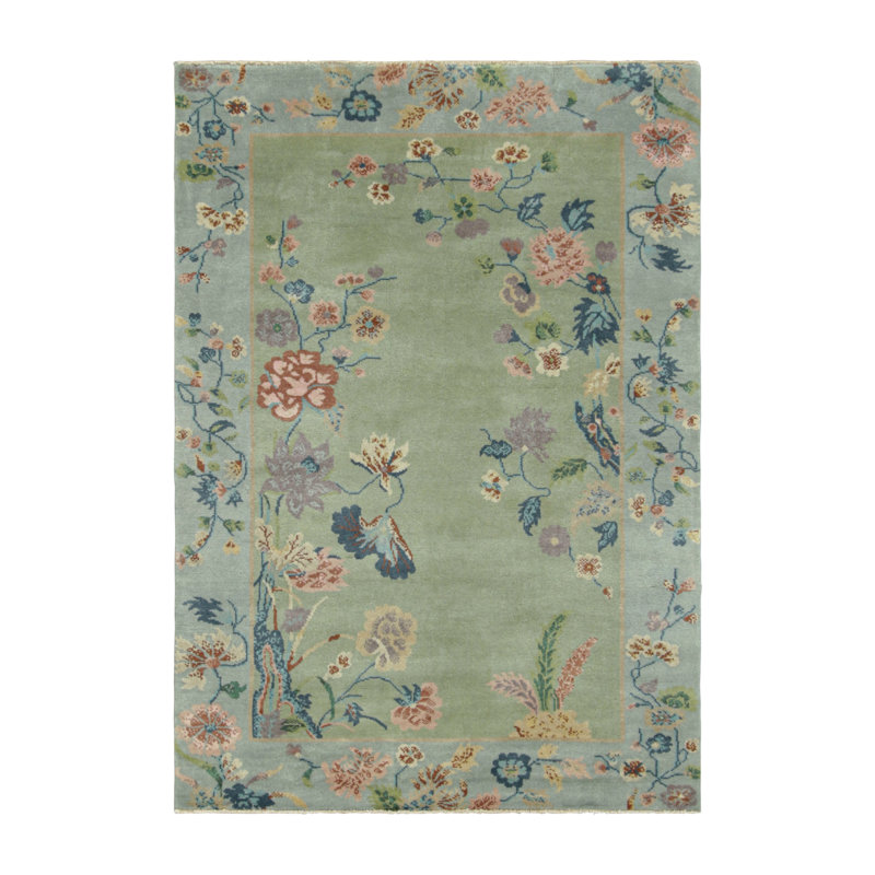 Art Deco Hand Knotted Wool Geometric Area Rug, Rectangle 10' x 14'