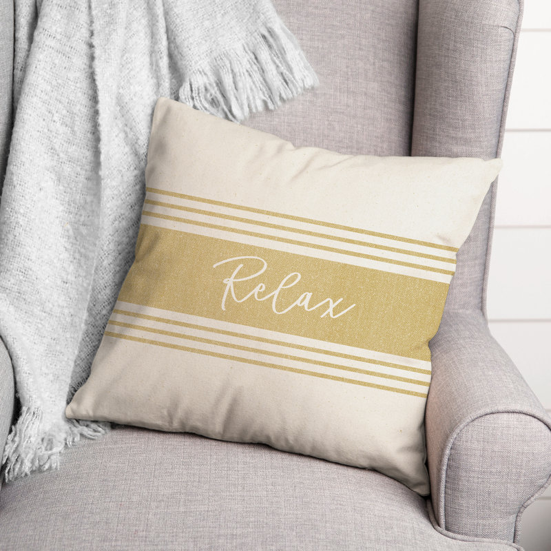 Housse et insert de coussin pour l'extérieur Relax Linen 9, 18 po x 18 po, Jaune