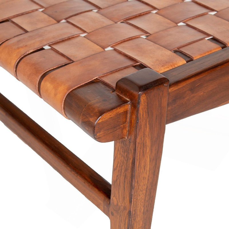 Banc en cuir brun clair Cody