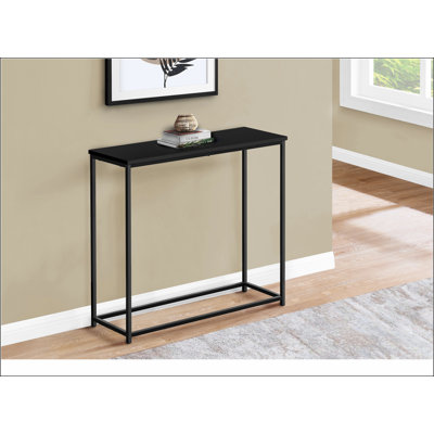Accent Table, Console, Entryway, Narrow, Sofa, Black Laminate, Black Metal, Contemporary, Modern