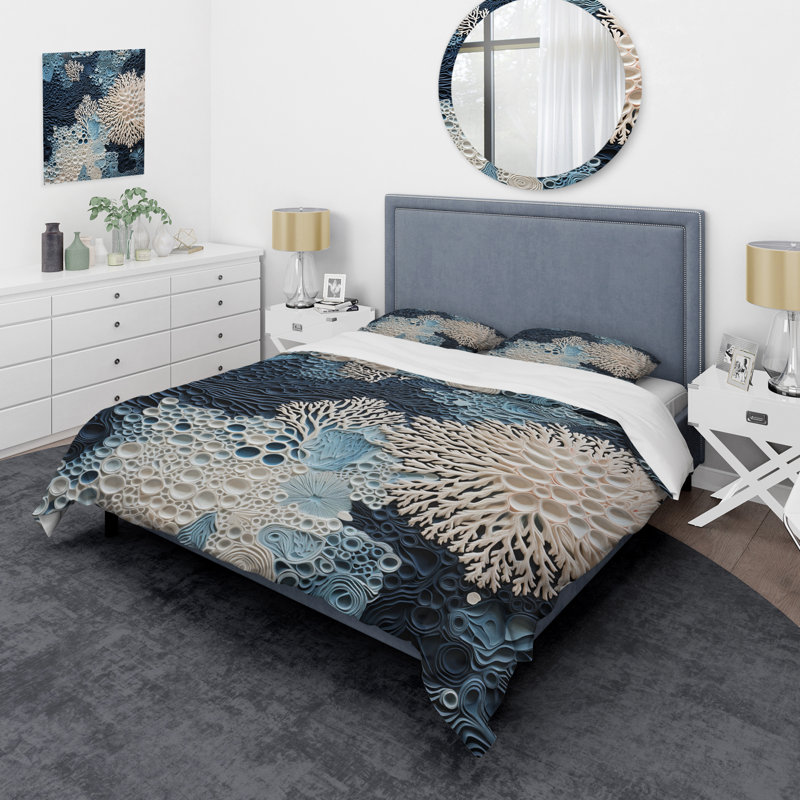 Ensemble de housse de couette Under Water, Housse de couette simple et deux taies décorative