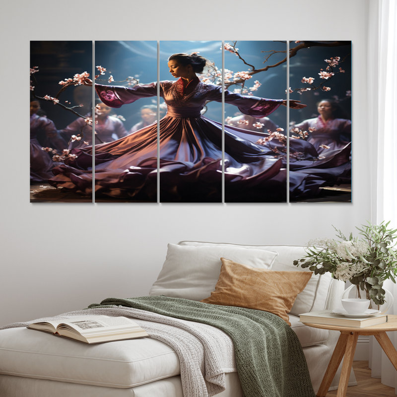 Impression sur toile Elegant Rhythm Dancers III - People - 5 panneaux égaux