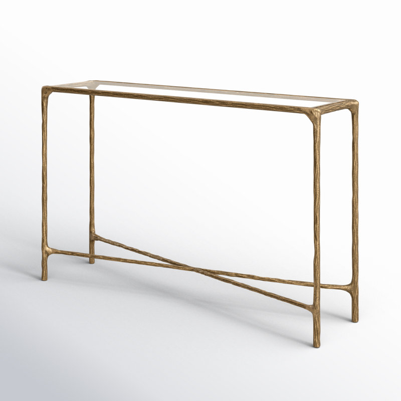 Evelynn 48'' Console Table, Brass, Clear