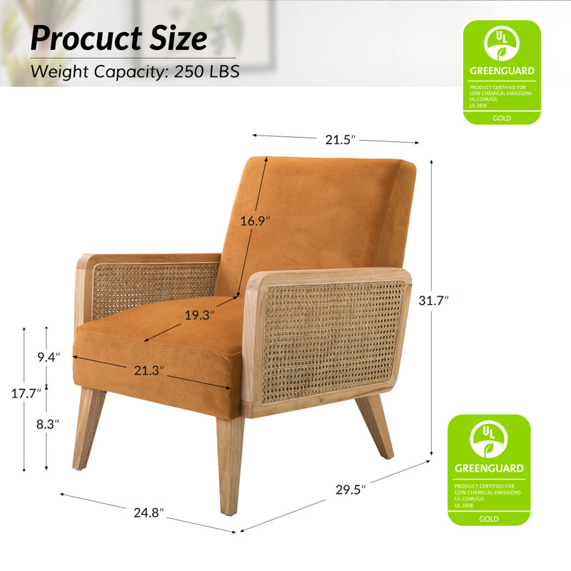 Fauteuil Esme, Velours jaune