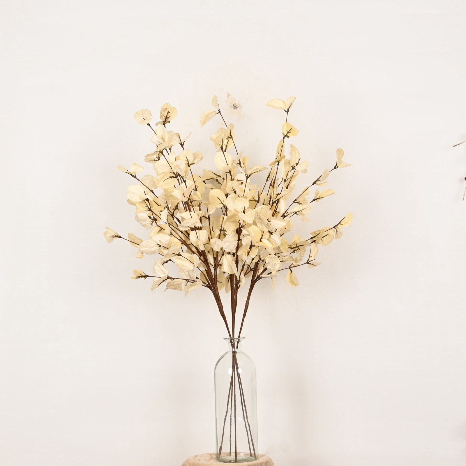 Artificial Farmhouse Fall Thanksgiving Floral Arrangement For Vase Filler, Mini Eucalyptus Faux Flower Branch Twig With Long Stem For Home Wedding Party Dining Table Centerpiece Decor