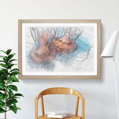 Pink Jellyfish in Abstract - Framed Print