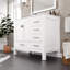 London Meuble-lavabo simple avec comptoir en quartz de Carrare et lavabo encastré en porcelaine-112460348