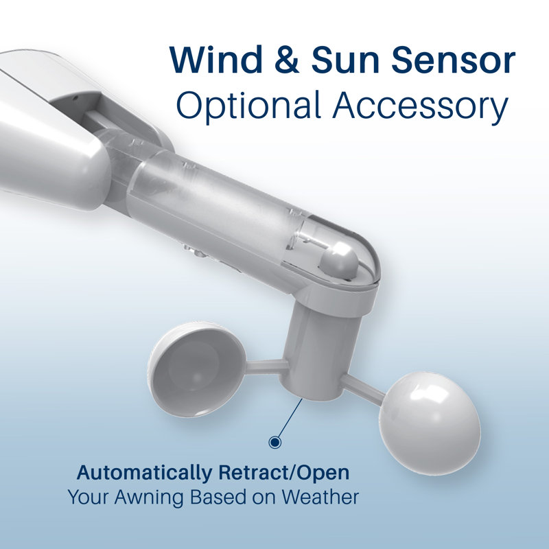 Italian Series Full Cassette Motorized Patio Awning With App + Remote, 14' W x 10' D, Gray